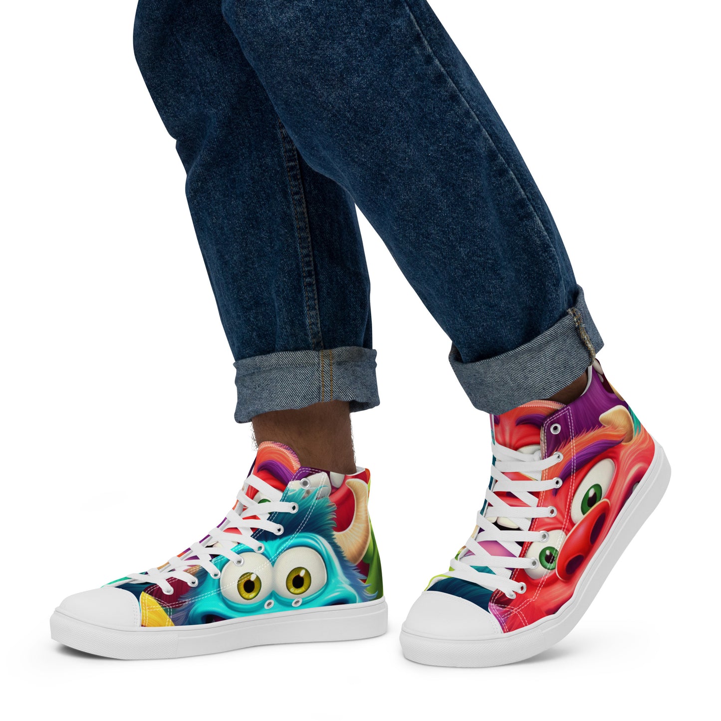 Funky Monsters Men’s high top canvas shoes