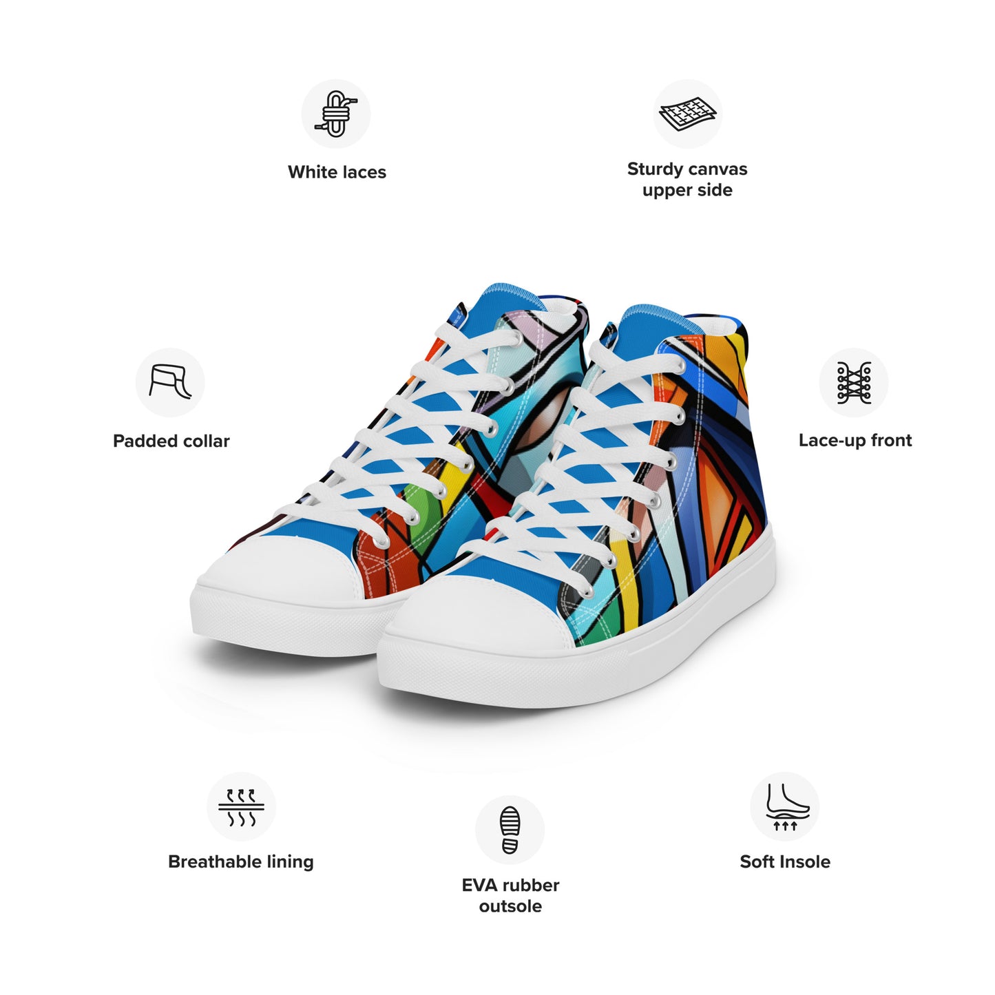 Abstract Heroes Men’s high top canvas shoes