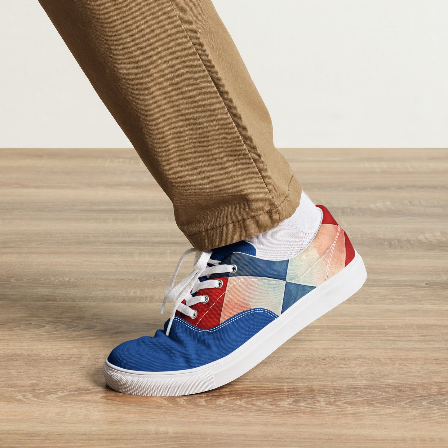 Men’s argyle lace-up canvas shoes