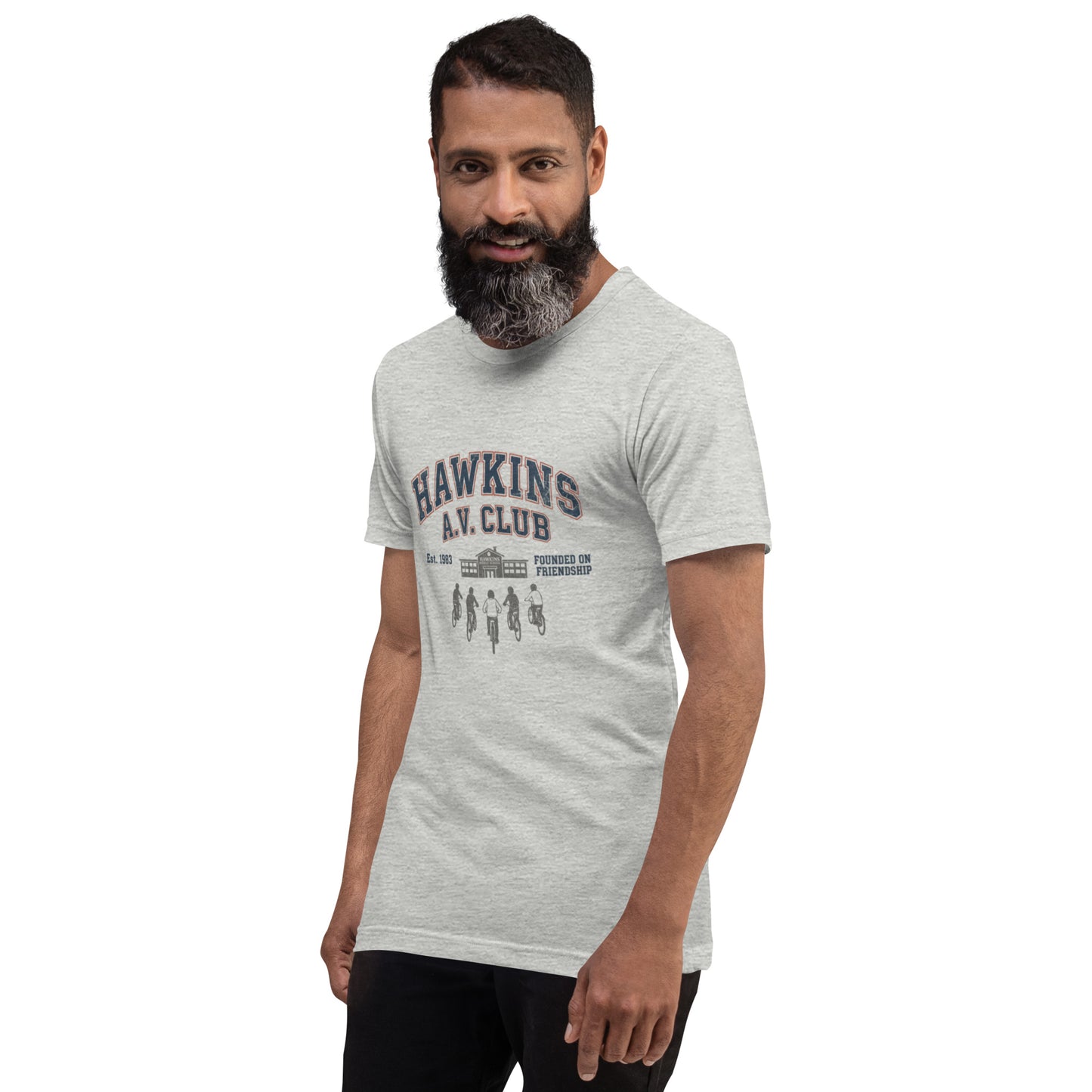 Hawkins AV Club T-Shirt - Stranger Things themed 80s style tee.