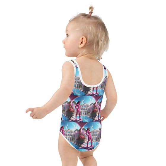 Superhero Girl All-Over Print Kids Swimsuit