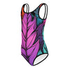 Flashy Leaves All-Over Print Kids Swimsuit