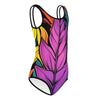 Flashy Leaves All-Over Print Kids Swimsuit