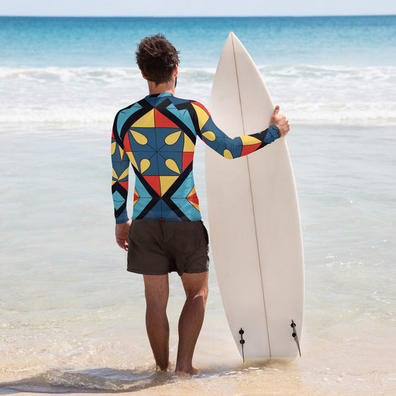 Abstract Super Men's Rash Guard