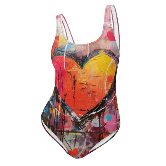 Abstract Love One-Piece Swimsuit