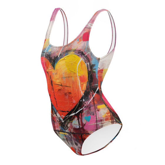 Abstract Love One-Piece Swimsuit