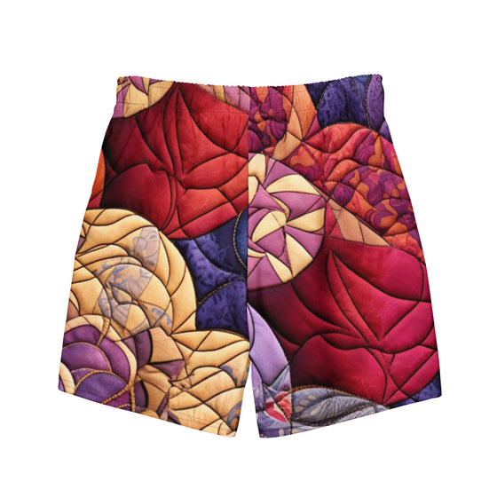 Grandma’s quilt men's swim trunks