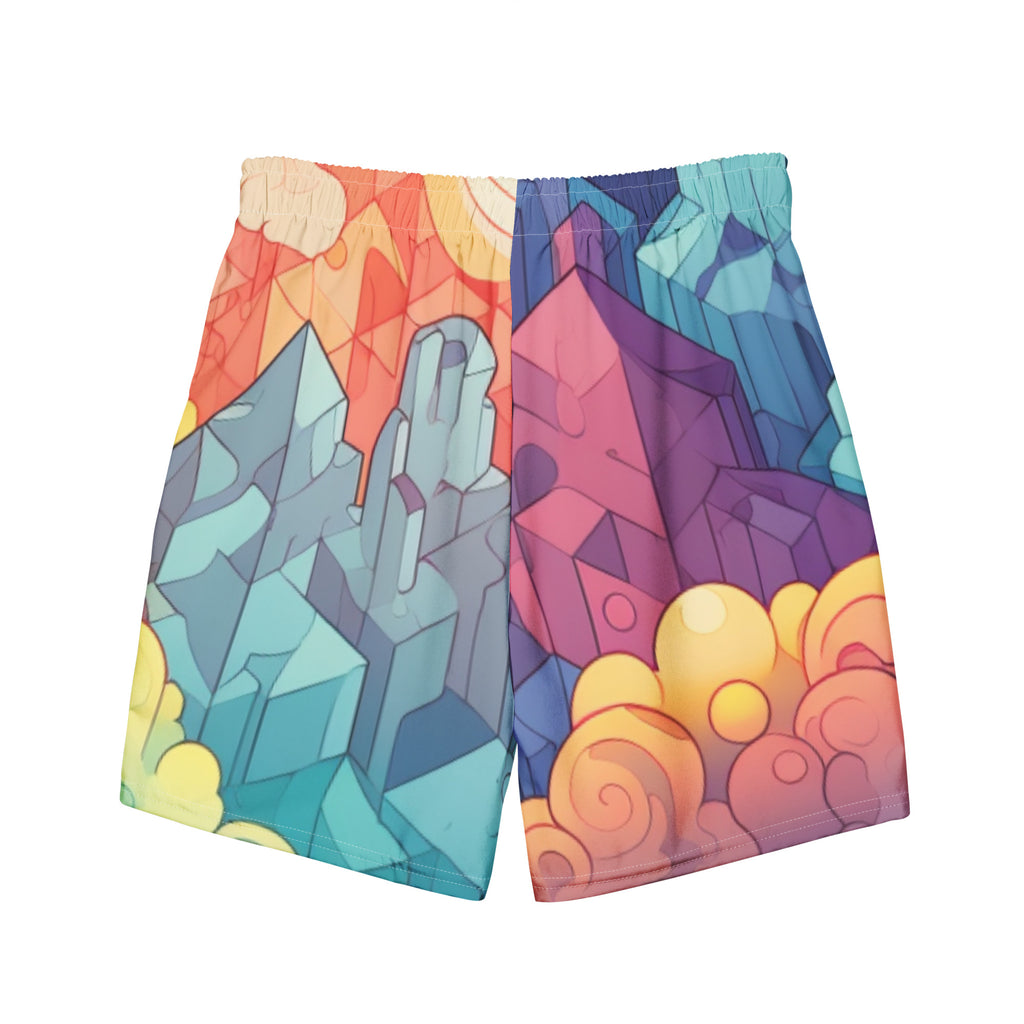 Crystal Cave Swim Trunks | Fantasy Gemstone Boardshorts for Men