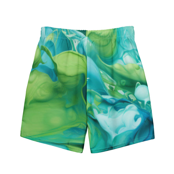 Abstract Blue Green Paint Men's swim trunks