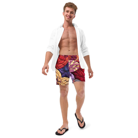 Grandma’s quilt men's swim trunks