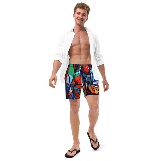 Abstract heroes men's swim trunks