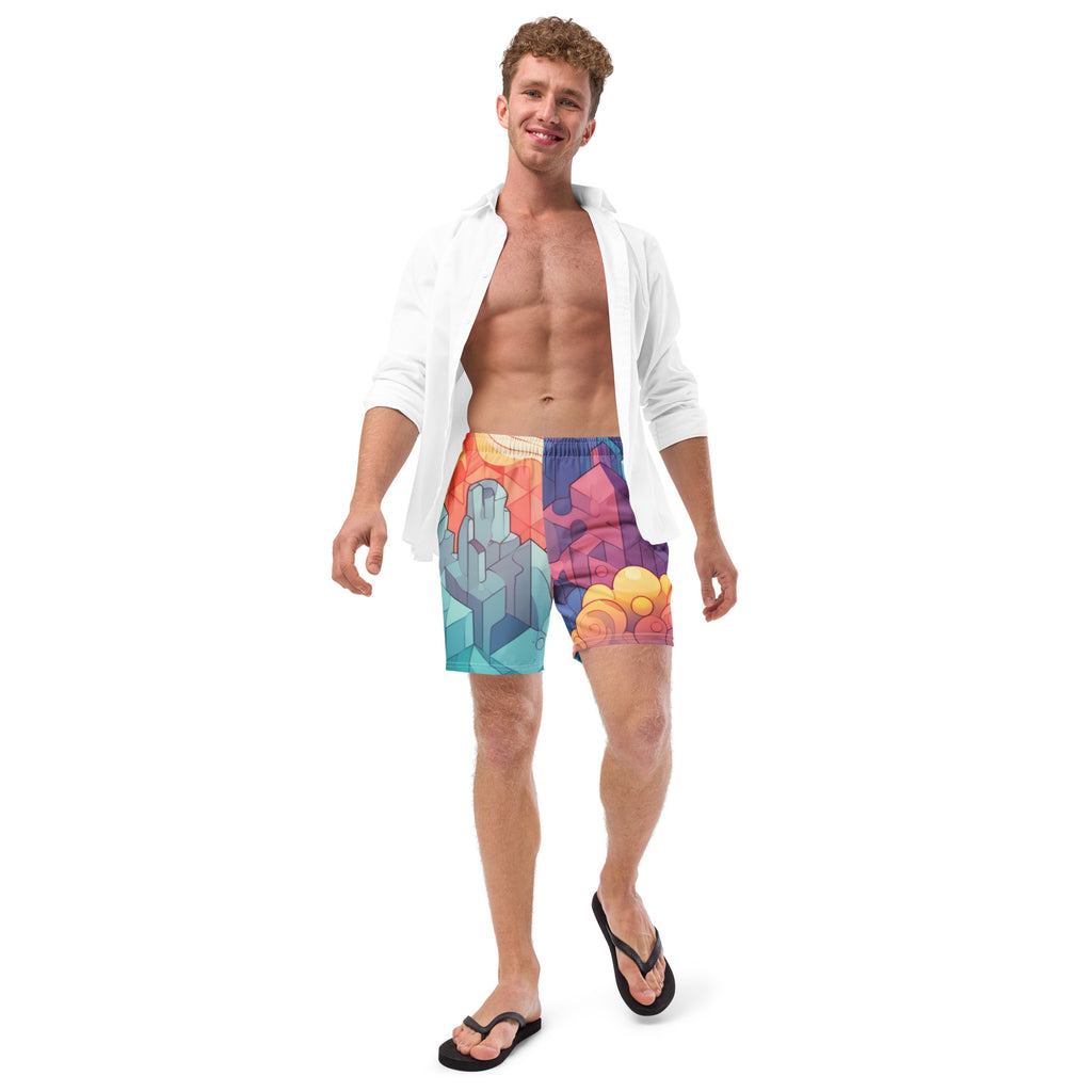 Crystal Cave Swim Trunks | Fantasy Gemstone Boardshorts for Men