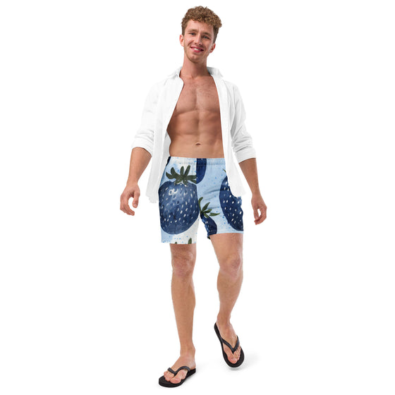 Blue Strawberries Men's swim trunks