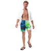 Blue Green Paint Men's swim trunks