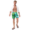 Abstract Blue Green Paint Men's swim trunks