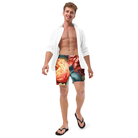 Flashy Floral Men's swim trunks