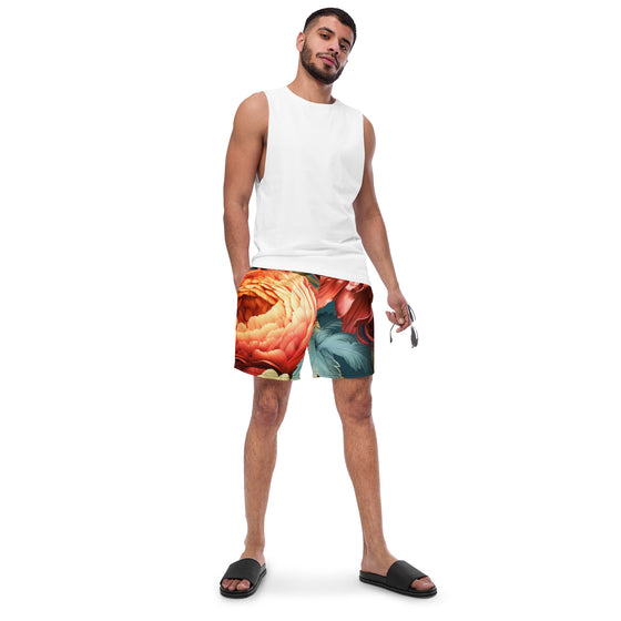 Flashy Floral Men's swim trunks