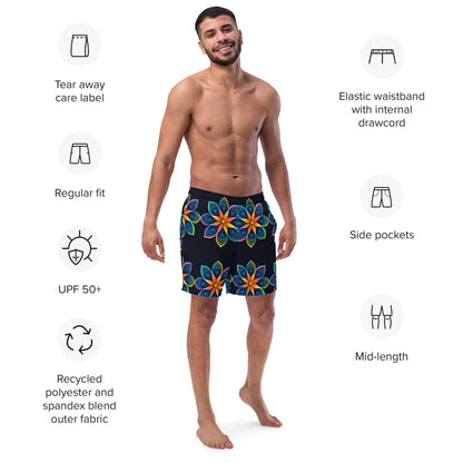 Flowers men's swim trunks