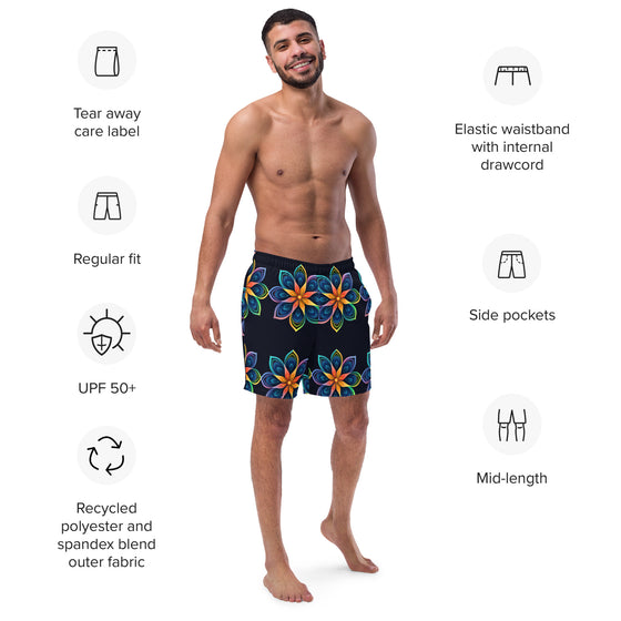 Flowers men's swim trunks