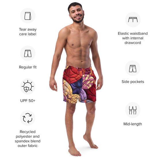 Grandma’s quilt men's swim trunks