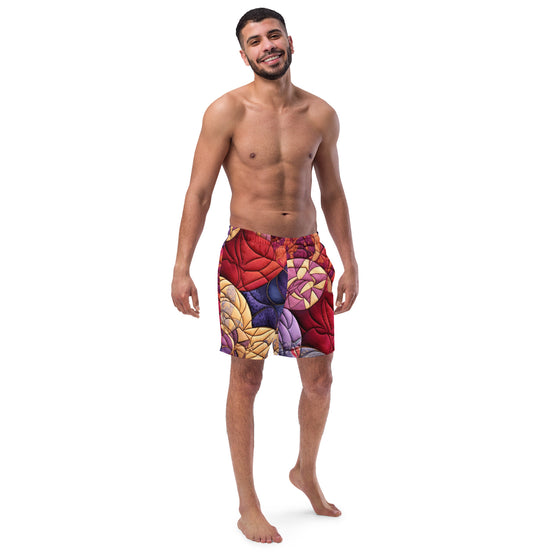 Grandma’s quilt men's swim trunks