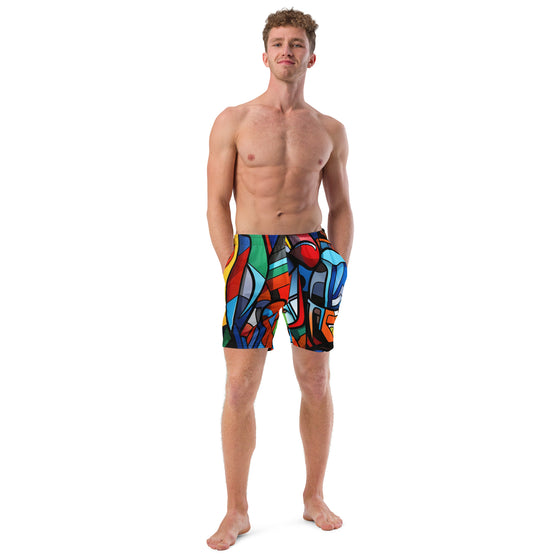 Abstract heroes men's swim trunks