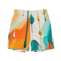 Fins Up! Swim Trunks | Aqua & Orange Paint Splash Fan Gear