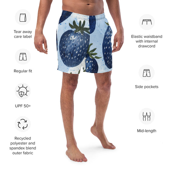 Blue Strawberries Men's swim trunks