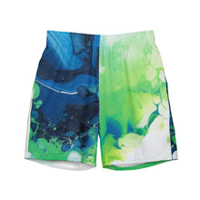  Blue Green Paint Men's swim trunks