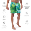 Abstract Blue Green Paint Men's swim trunks