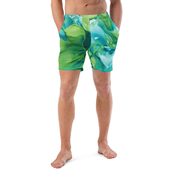 Abstract Blue Green Paint Men's swim trunks