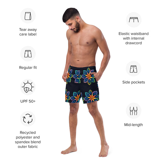 Flower Fun men's swim trunks