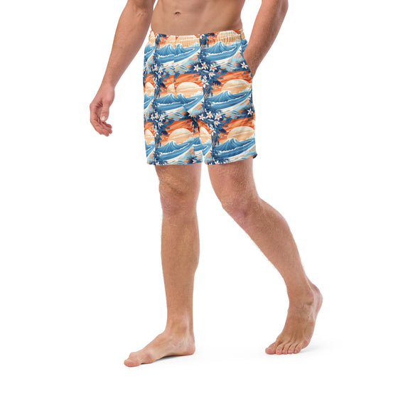 Catch the wave men's swim trunks