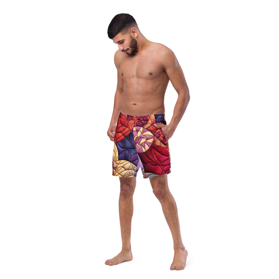 Grandma’s quilt men's swim trunks