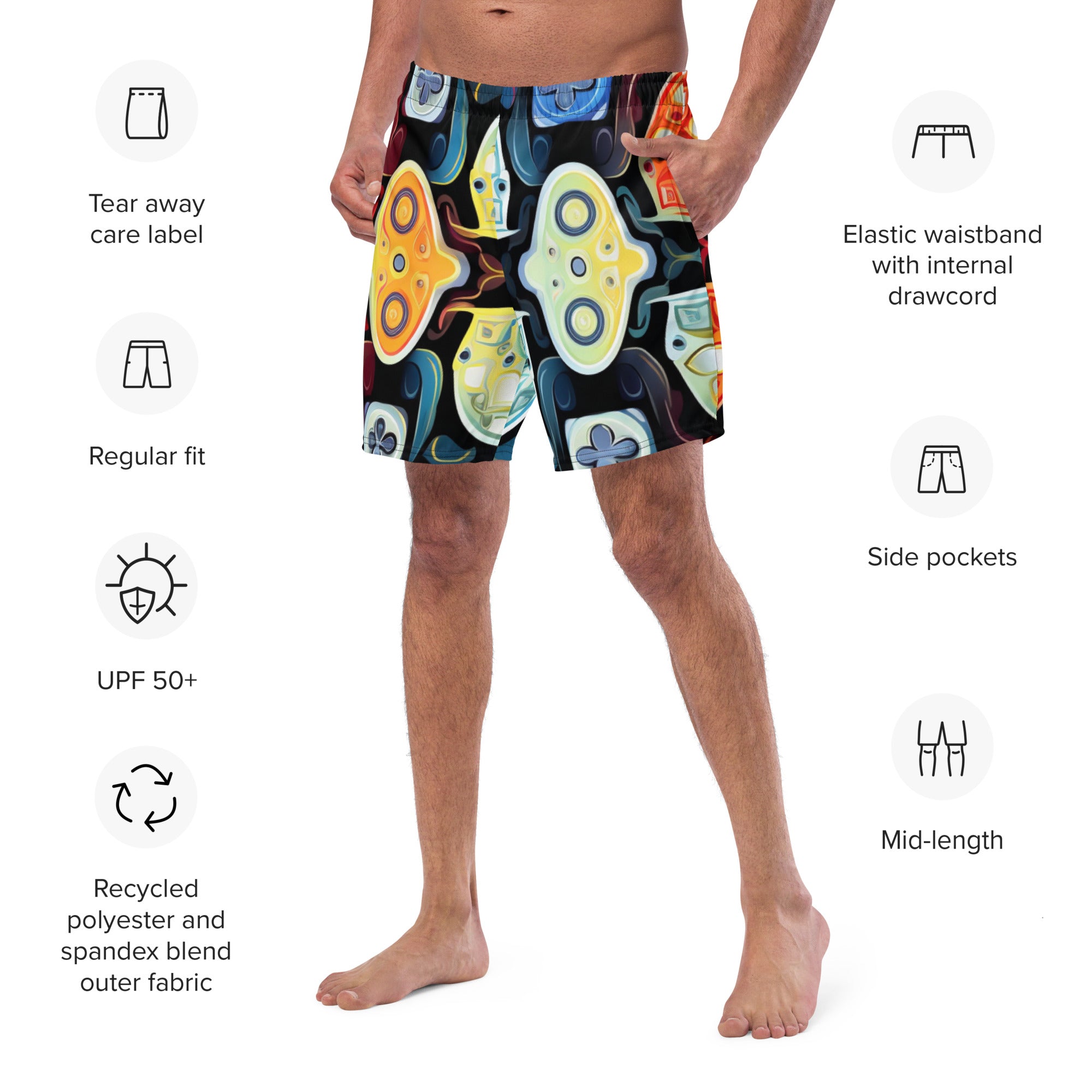 Abstract Gamer Men's swim trunks