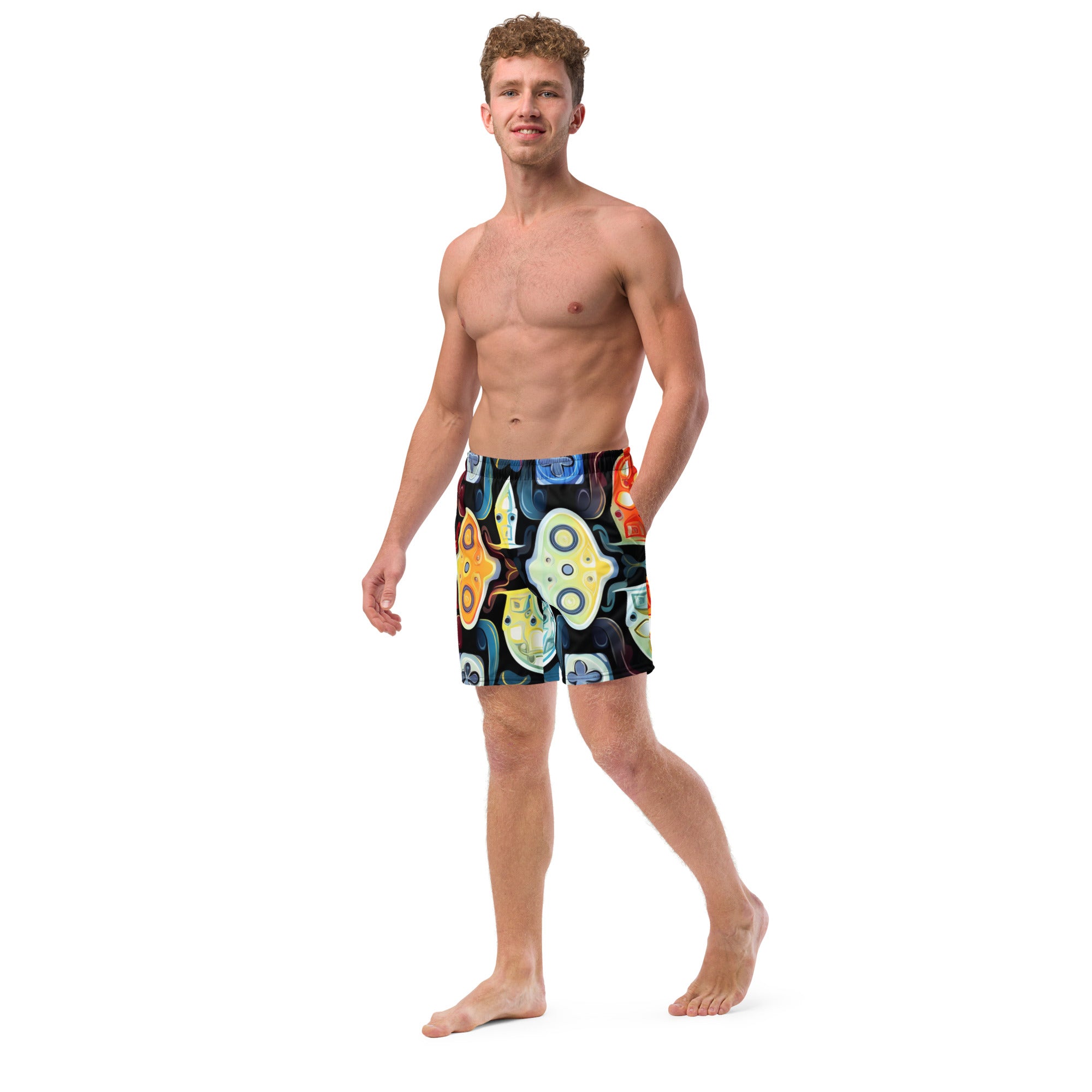 Abstract Gamer Men's swim trunks