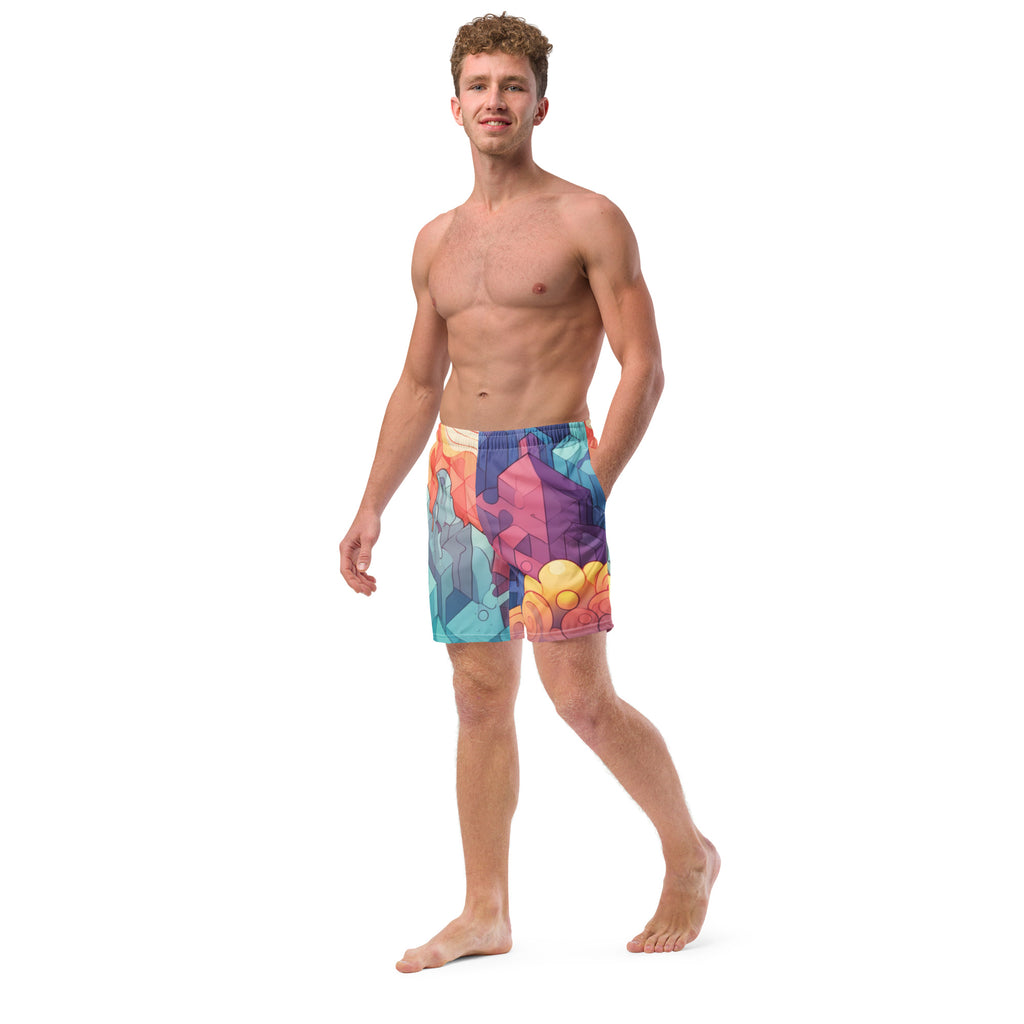 Crystal Cave Swim Trunks | Fantasy Gemstone Boardshorts for Men