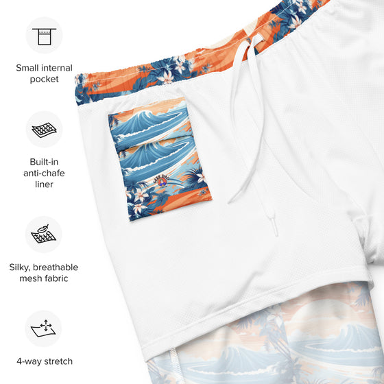 Catch the wave men's swim trunks