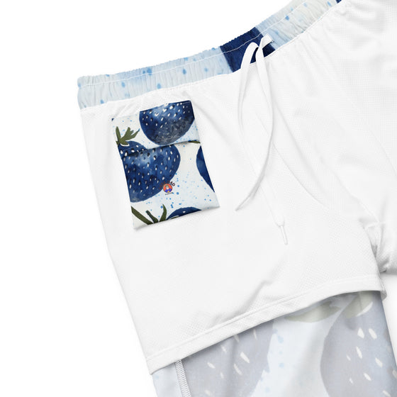 Blue Strawberries Men's swim trunks