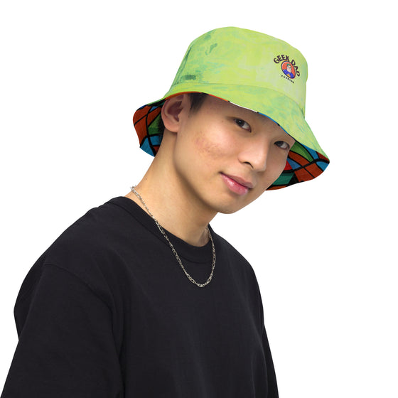 Abstract Hero Reversible bucket hat