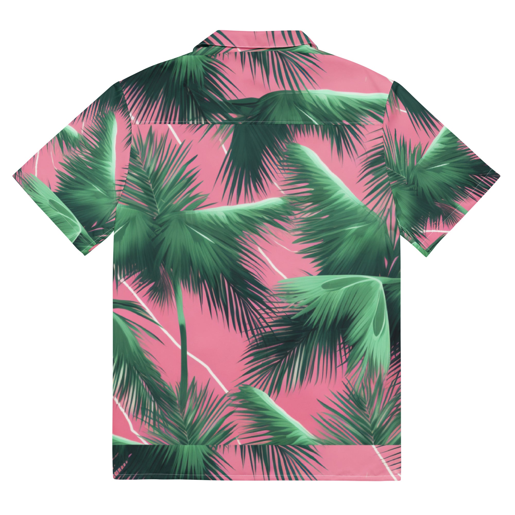 Pink Lightning Palms Button-Up Shirt | UPF50+ Summer Shirt