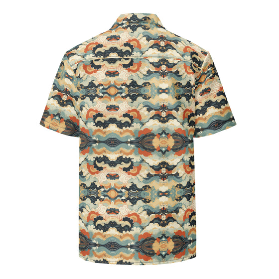 Cloud wave unisex button shirt