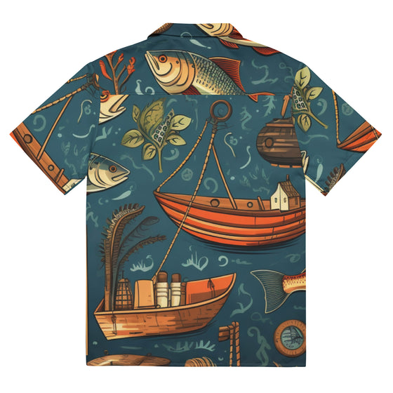 Gone Fishing Unisex button shirt