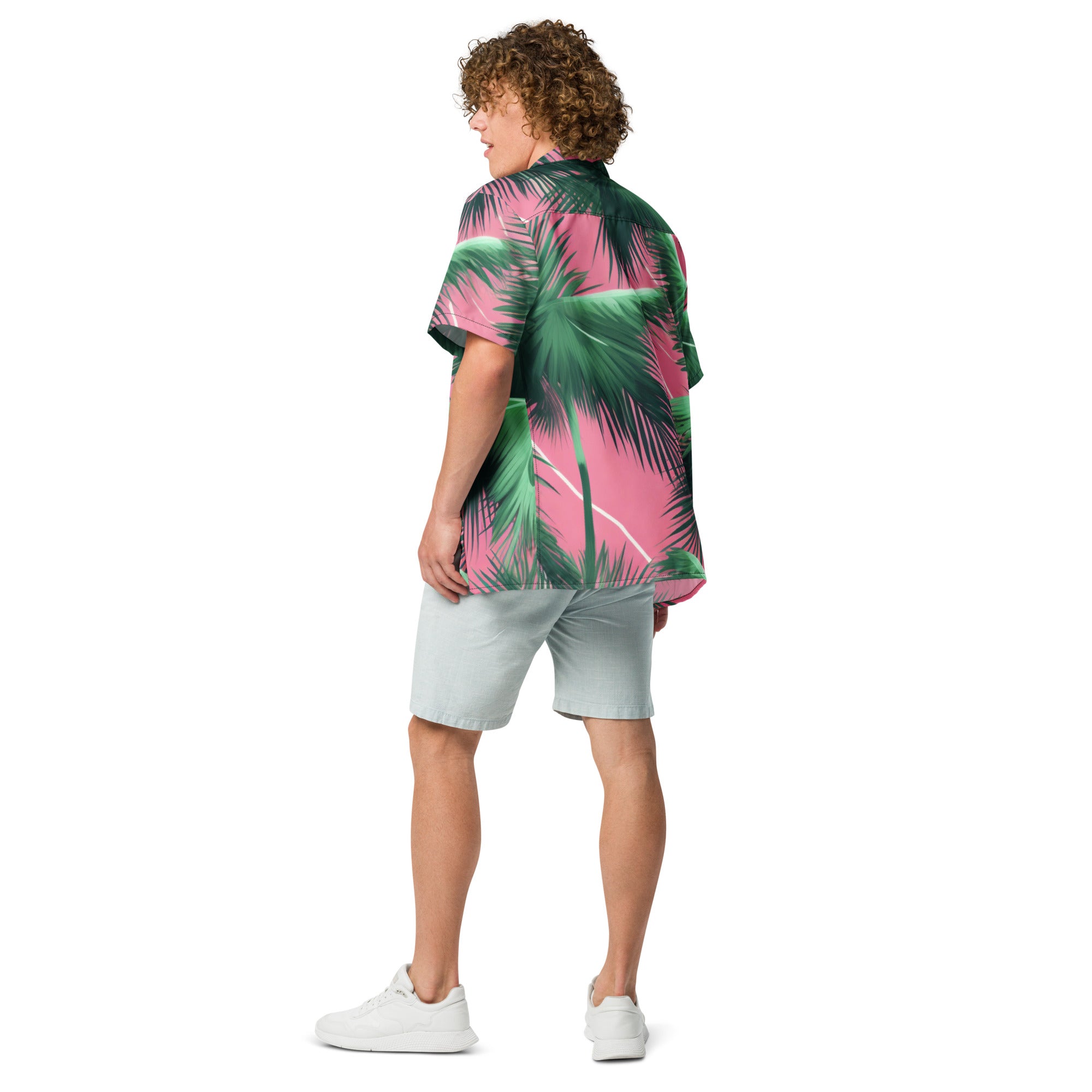 Pink Tropics Unisex button shirt