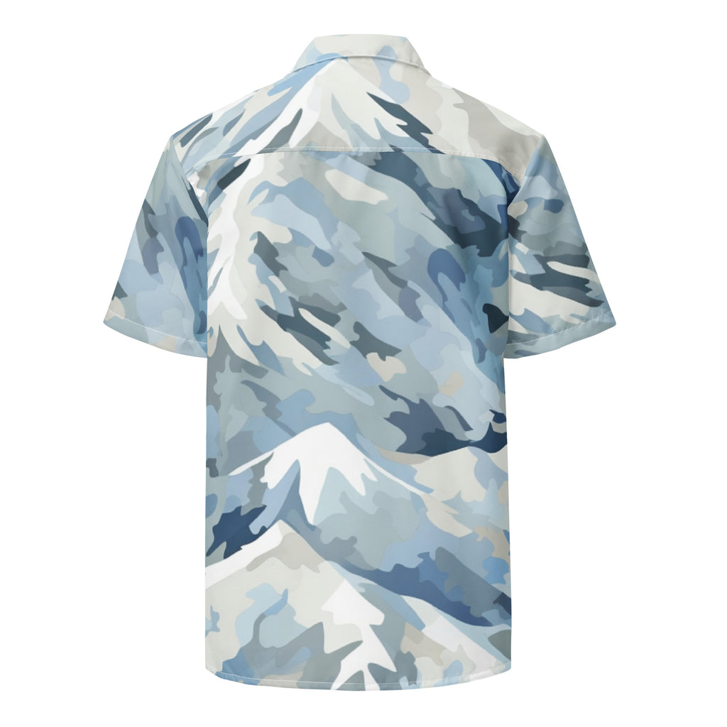Arctic Stealth Camo Button-Up Shirt | Gaming & Esports Apparel