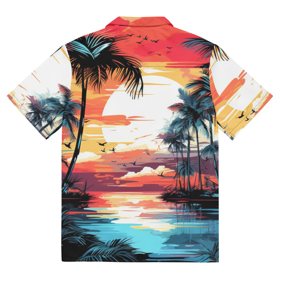 Beach Sunset Unisex button shirt