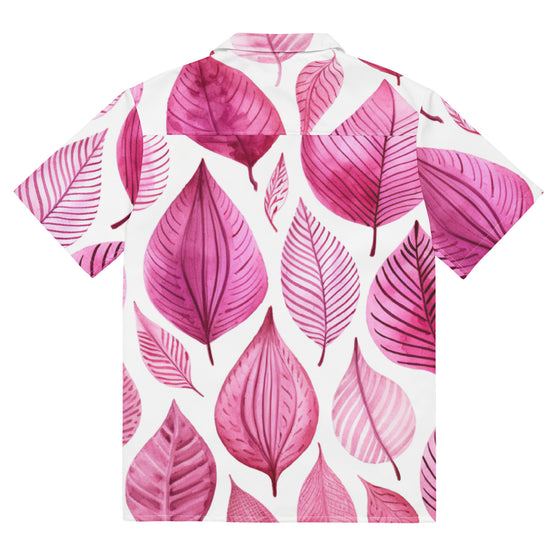 Pink Palm Unisex button shirt