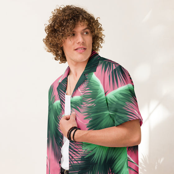 Pink Tropics Unisex button shirt