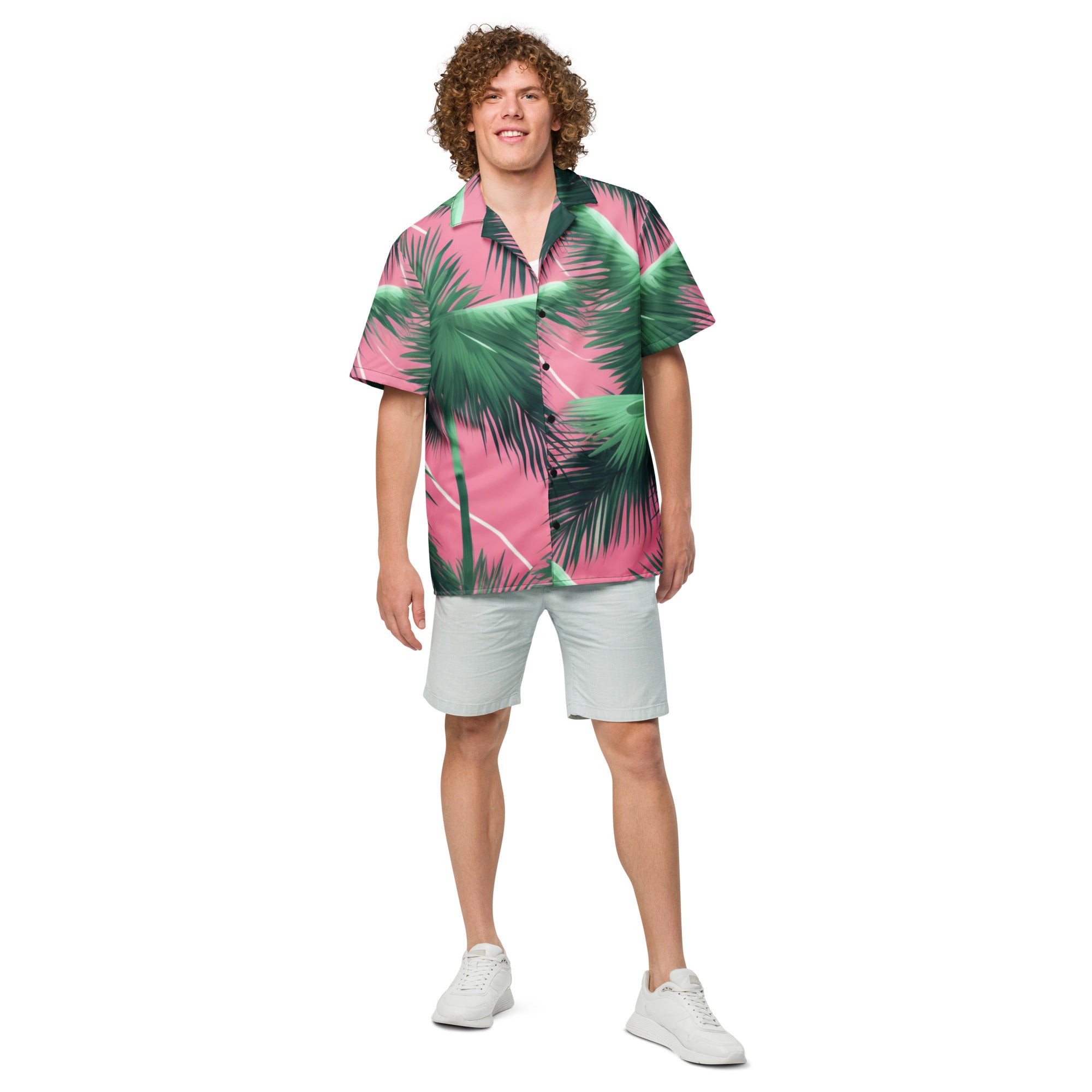 Pink Tropics Unisex button shirt