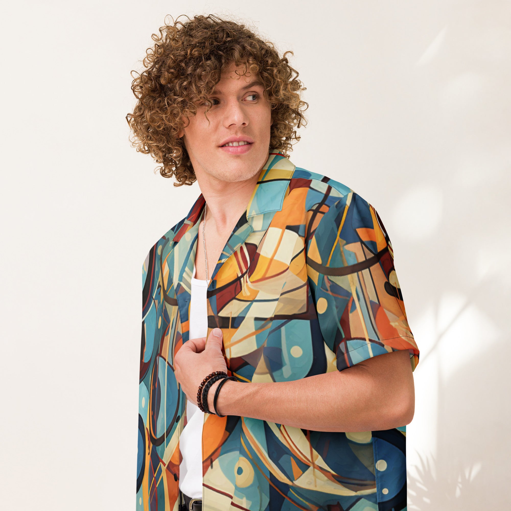 The Cubist Curveball Button-Up | Artistic Baseball Shirt for Geek Dads